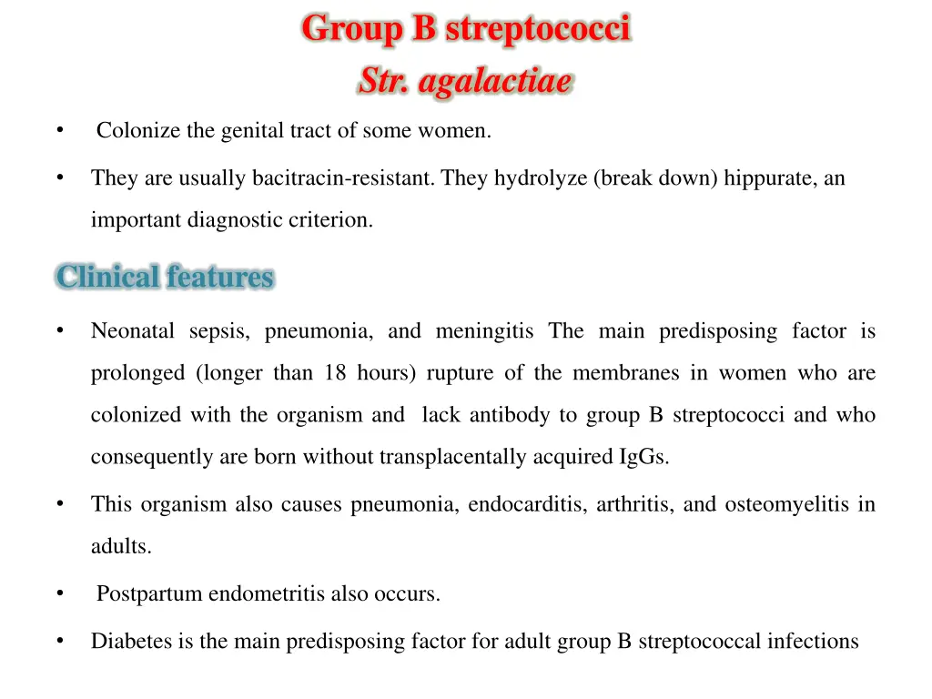 group b streptococci str agalactiae