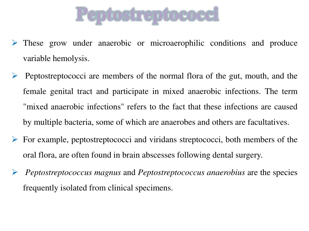 peptostreptococci