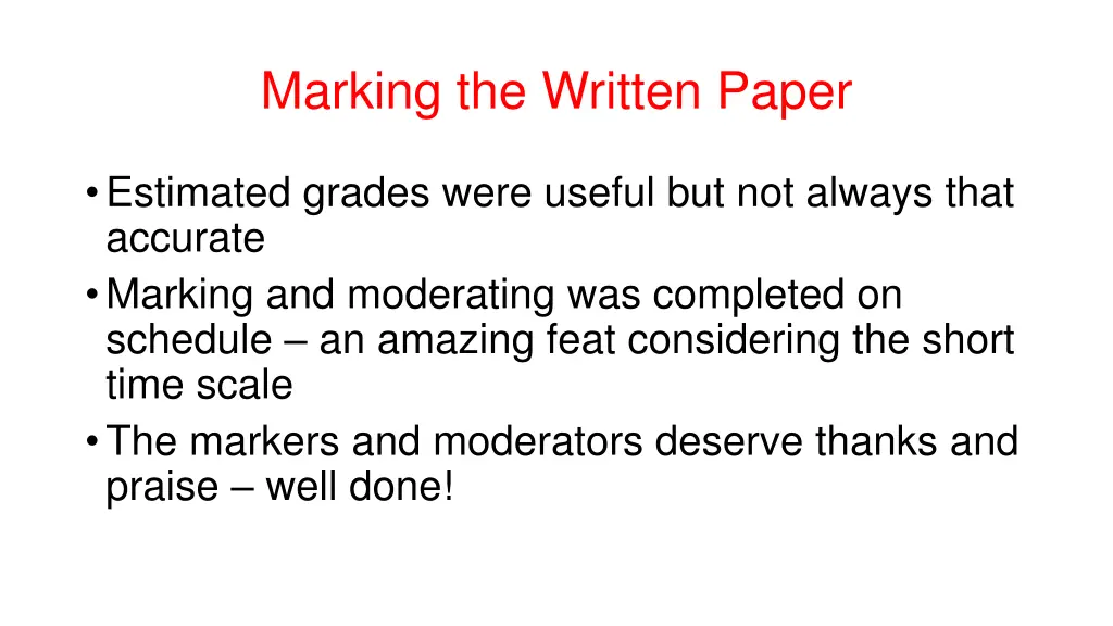 marking the written paper 4