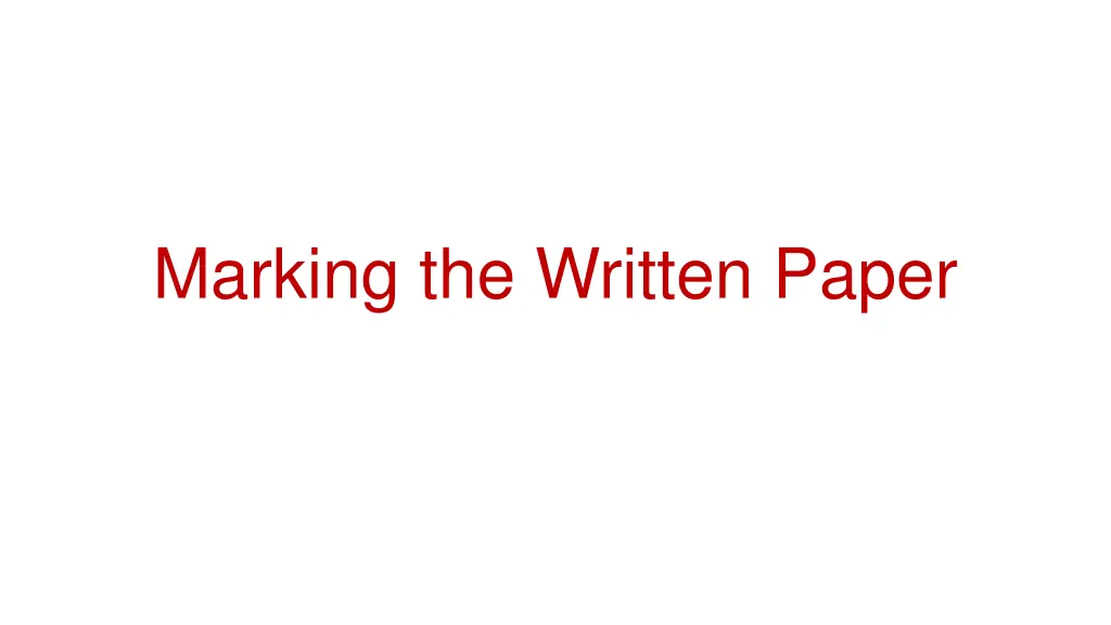 marking the written paper