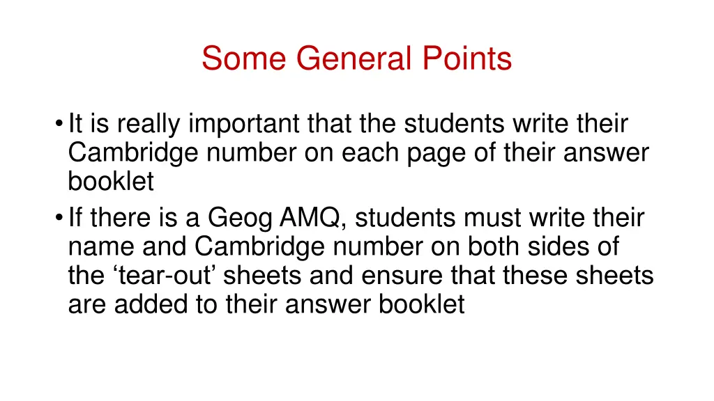 some general points 1