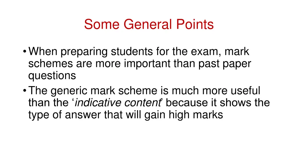 some general points 2