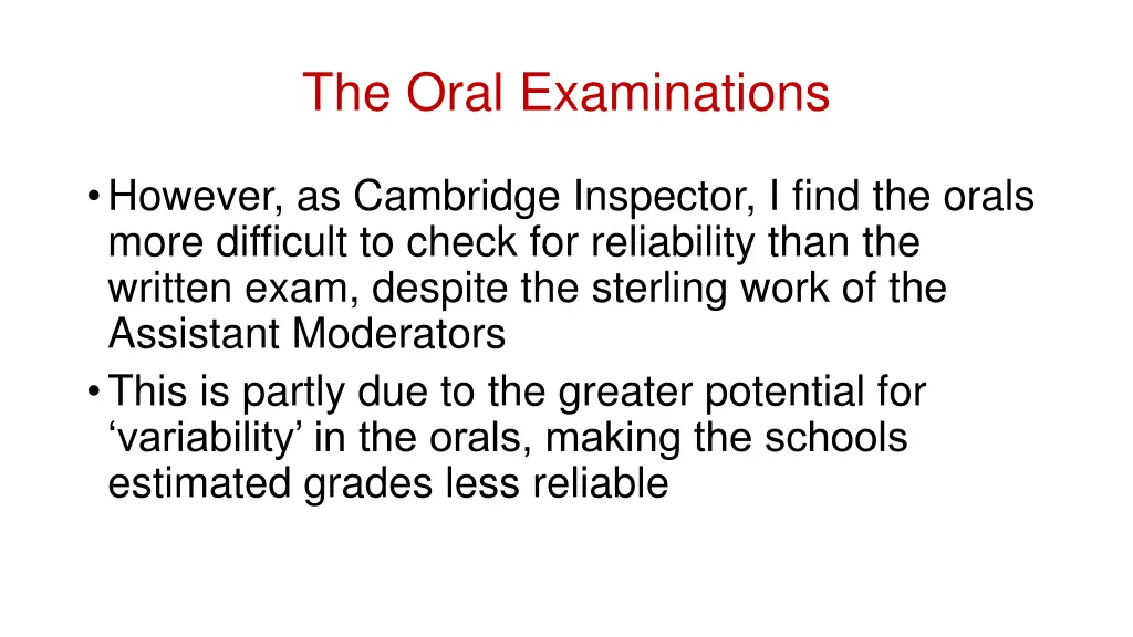 the oral examinations 2