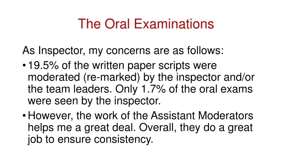 the oral examinations 5