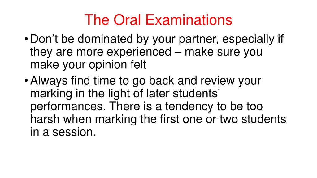the oral examinations don t be dominated by your