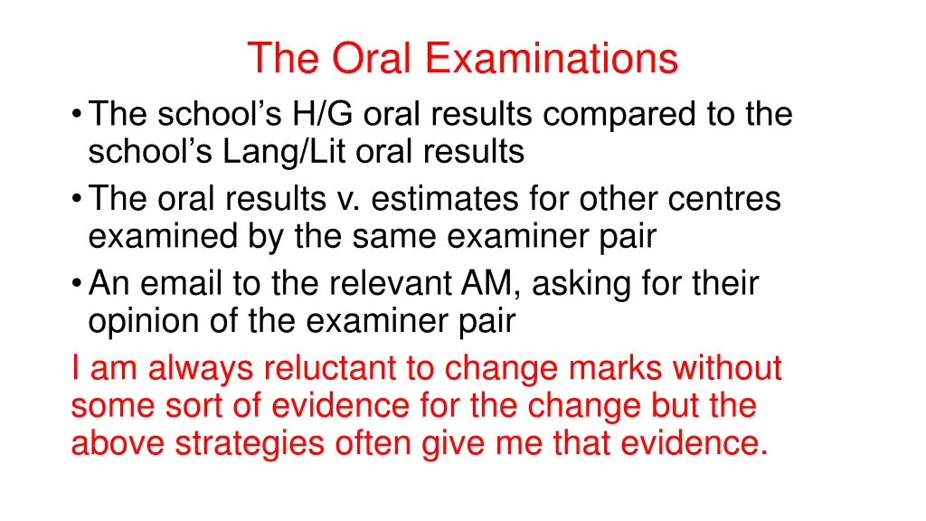 the oral examinations the school s h g oral