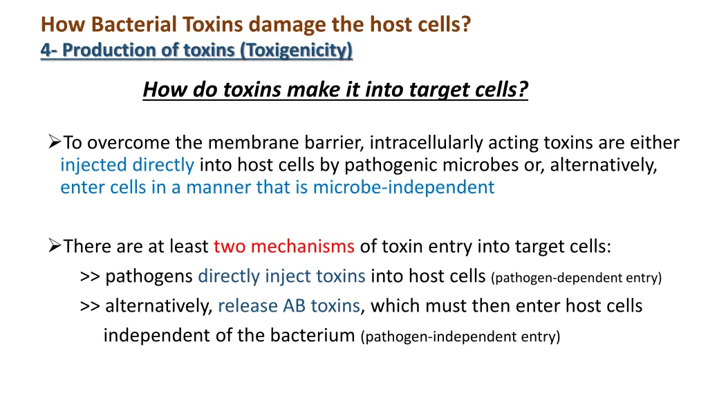 how bacterial toxins damage the host cells 1