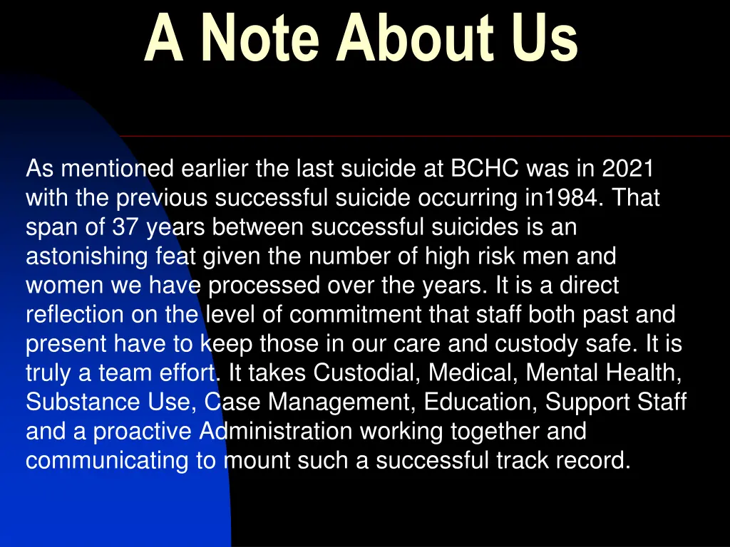 a note about us