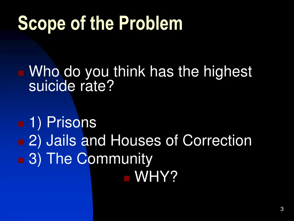 scope of the problem