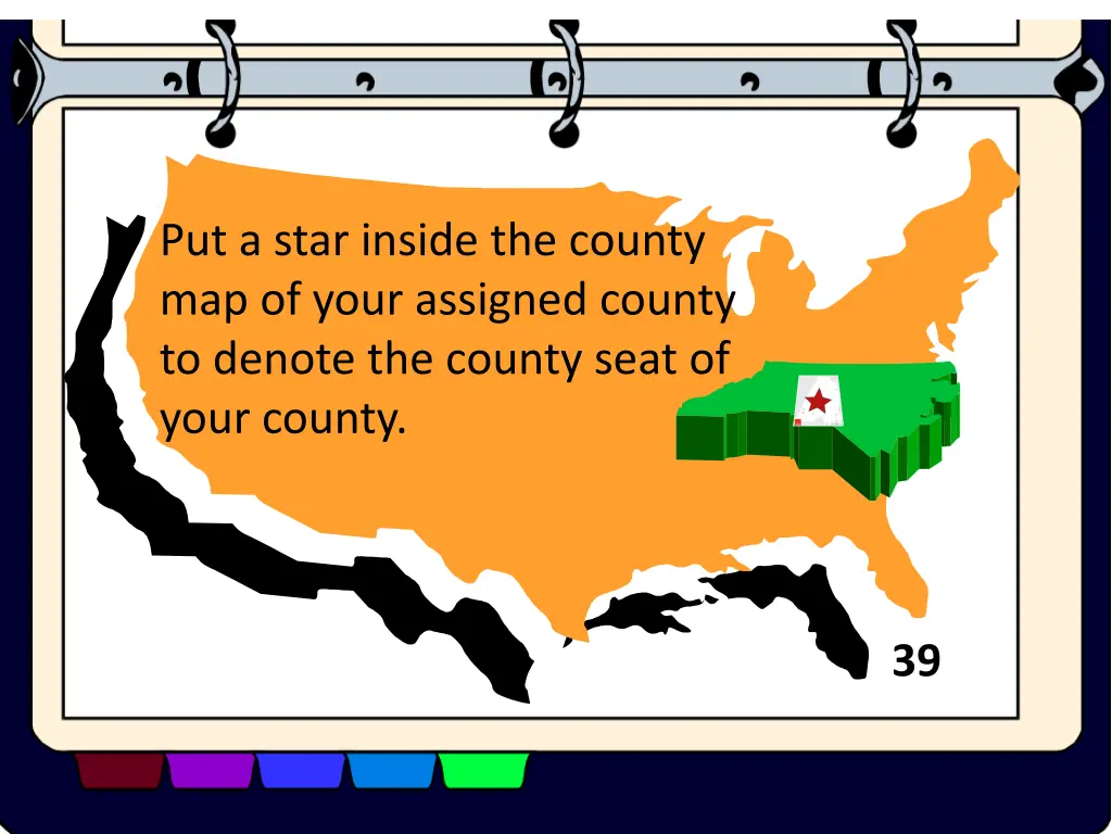 put a star inside the county map of your assigned