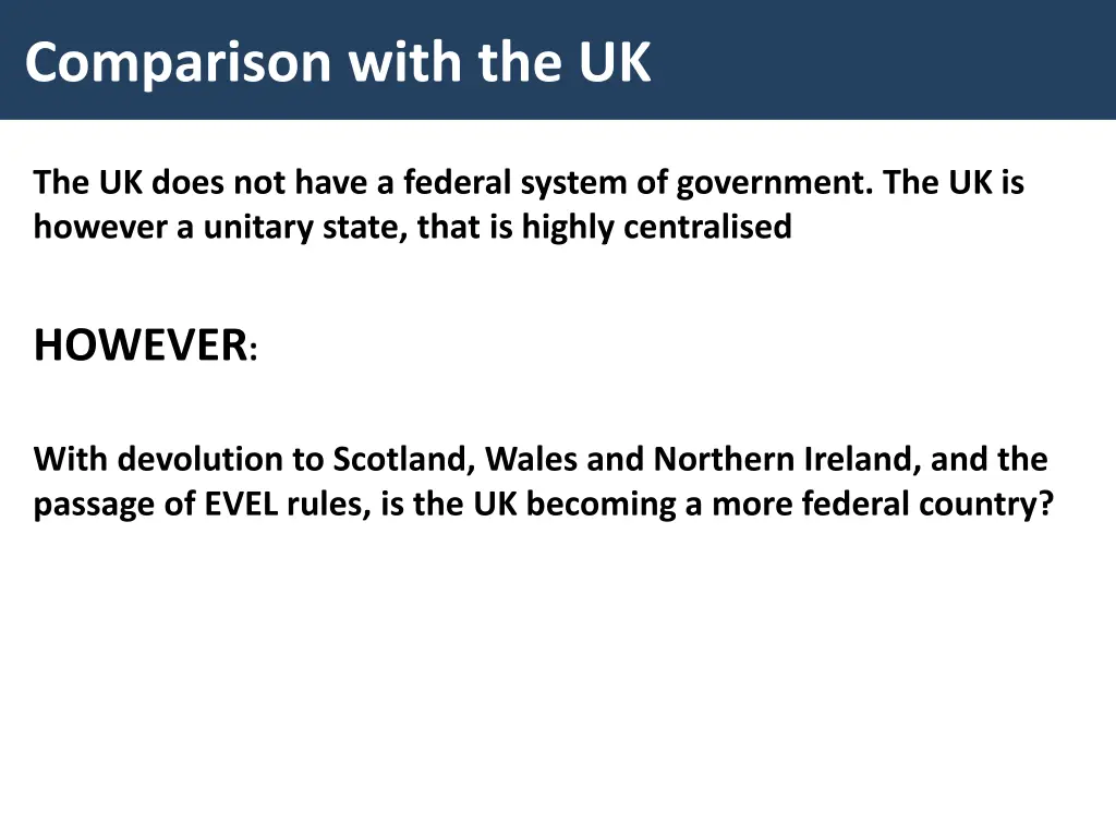 comparison with the uk
