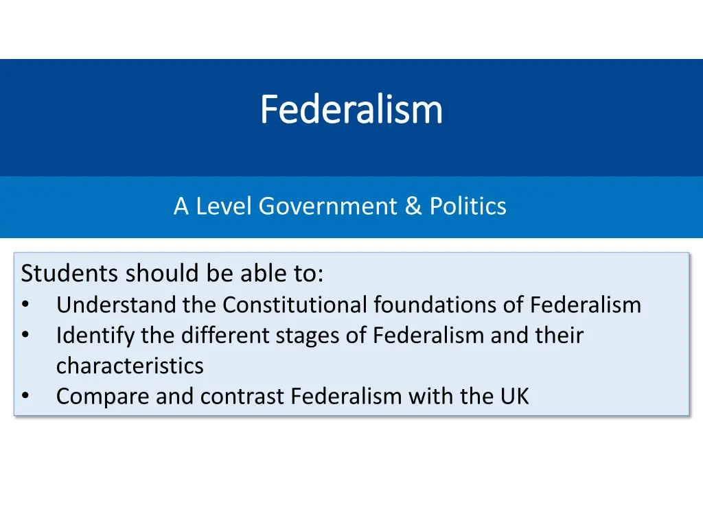 federalism federalism 1