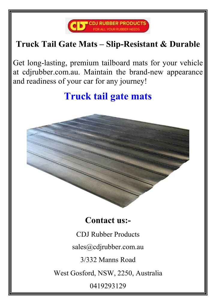 truck tail gate mats slip resistant durable