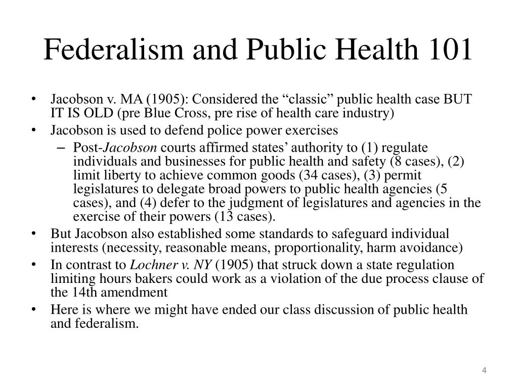 federalism and public health 101 1