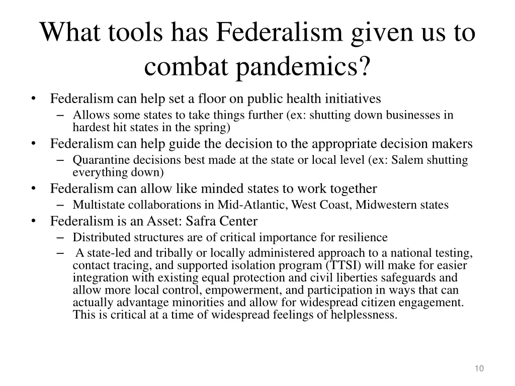 what tools has federalism given us to combat