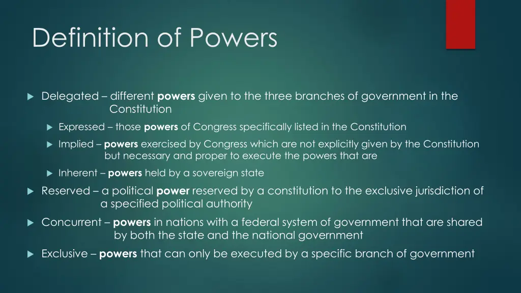 definition of powers