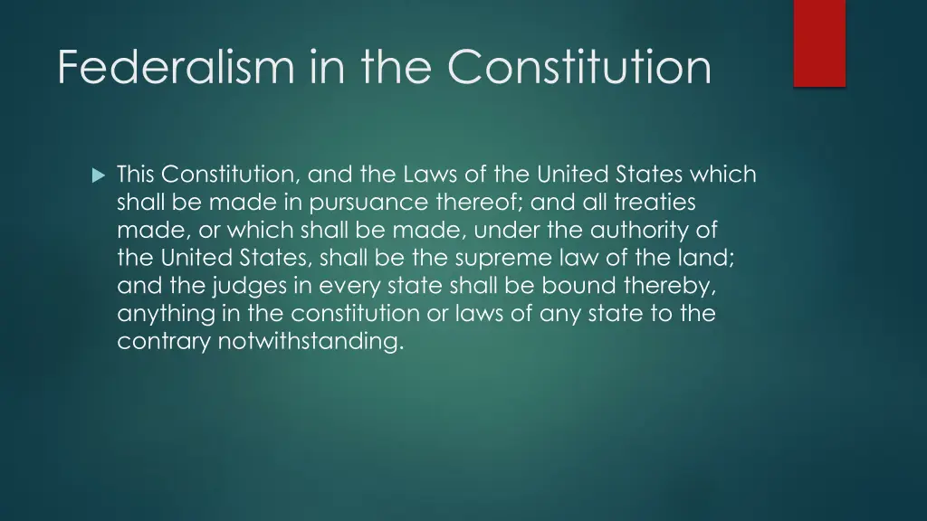federalism in the constitution