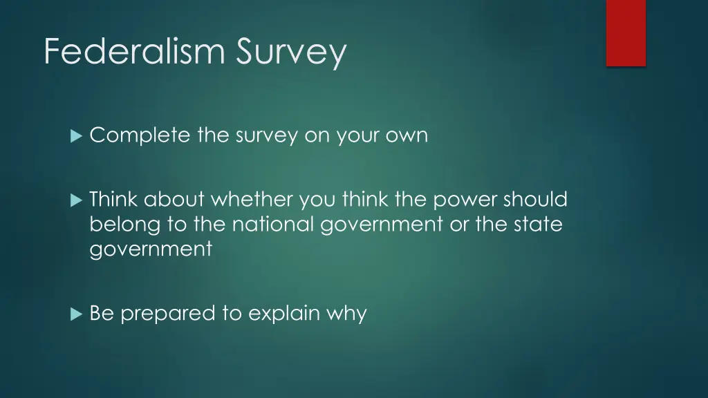 federalism survey