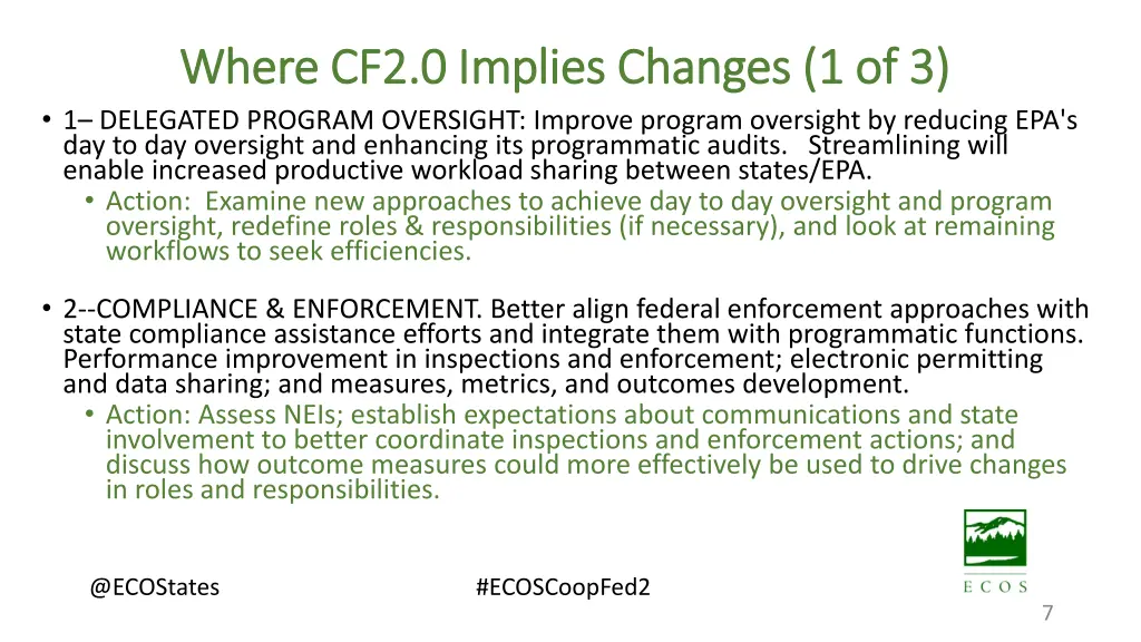 where cf2 0 implies changes 1 of 3 where