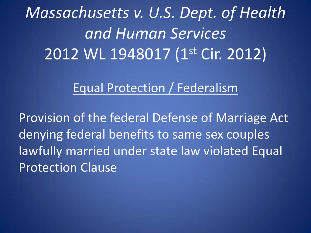 massachusetts v u s dept of health and human