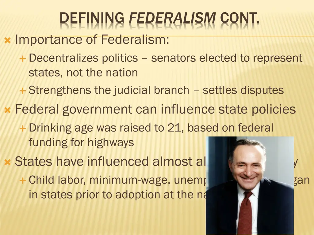defining federalism cont importance of federalism