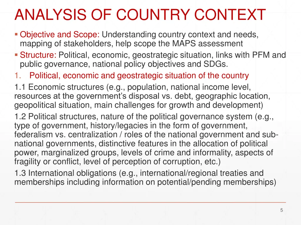 analysis of country context
