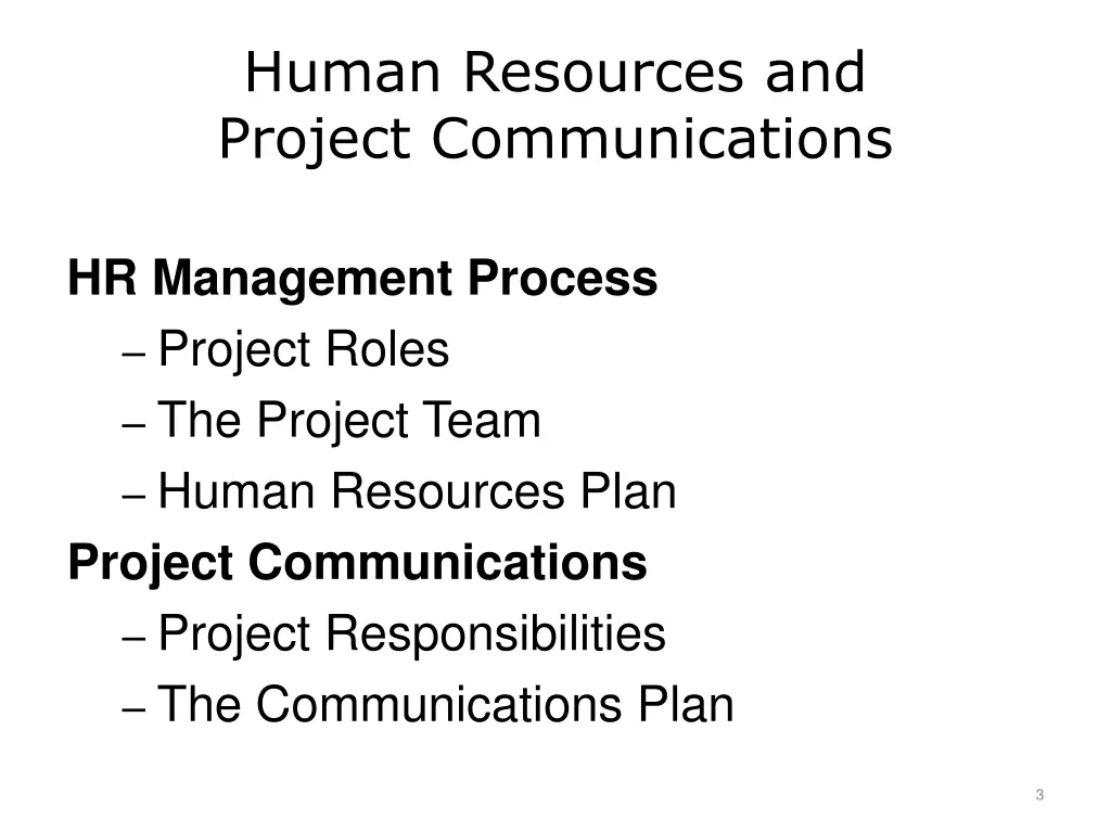 human resources and project communications
