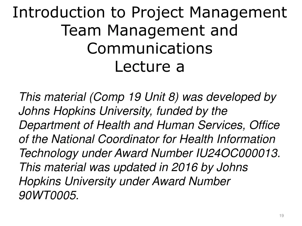 introduction to project management team