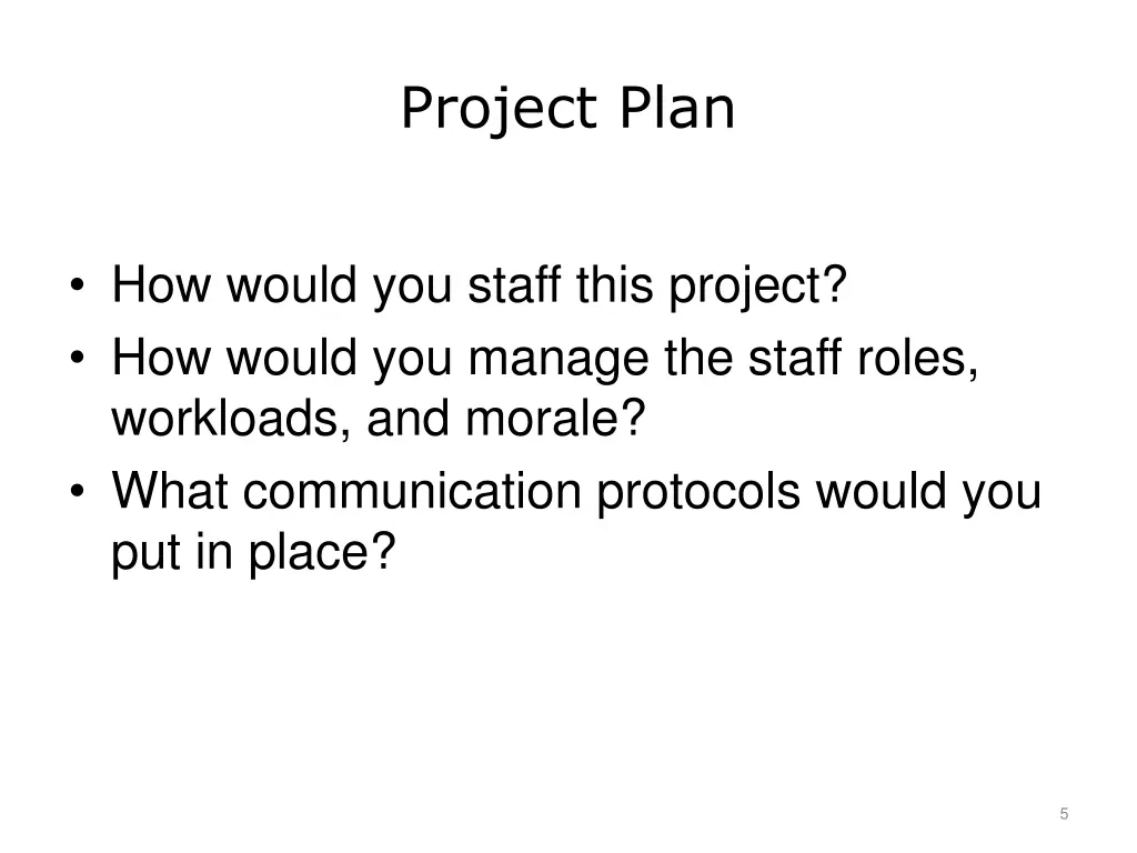 project plan