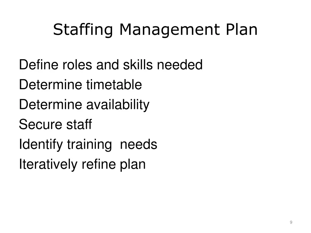 staffing management plan