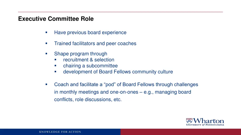 executive committee role