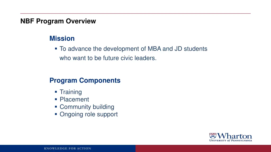 nbf program overview