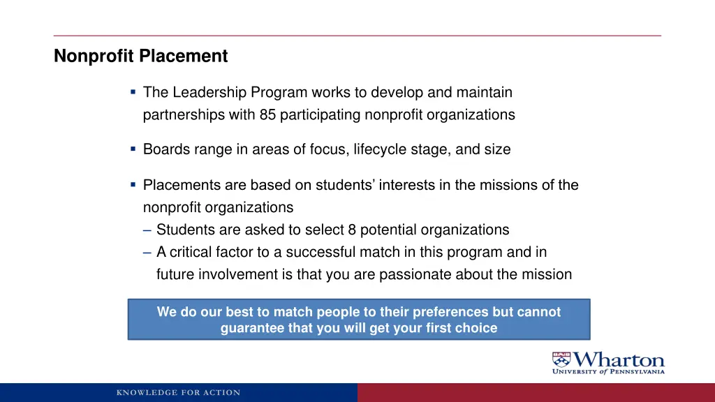 nonprofit placement