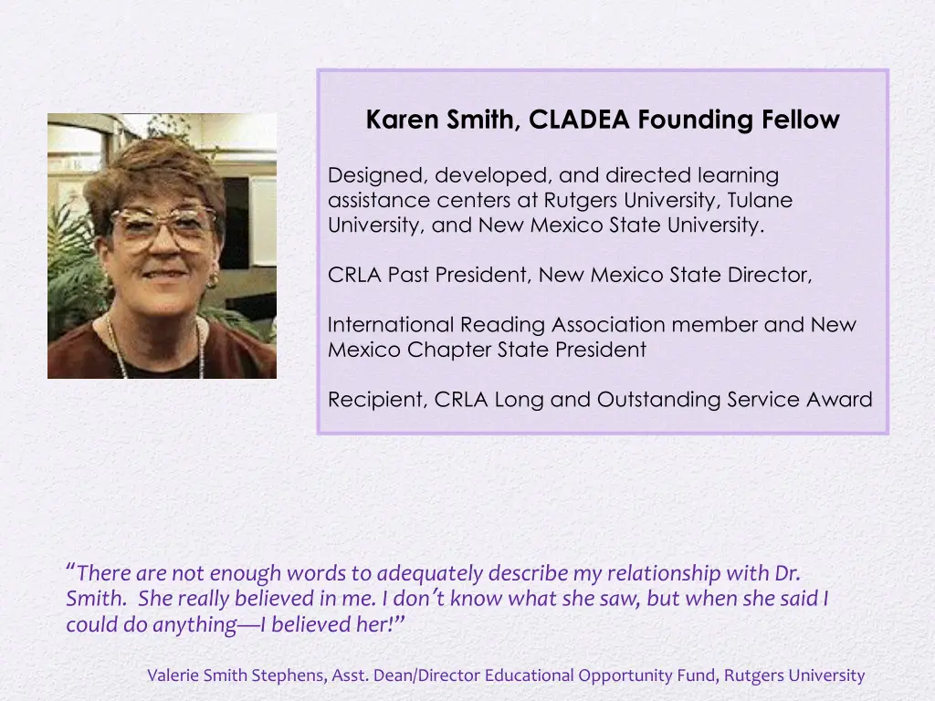 karen smith cladea founding fellow
