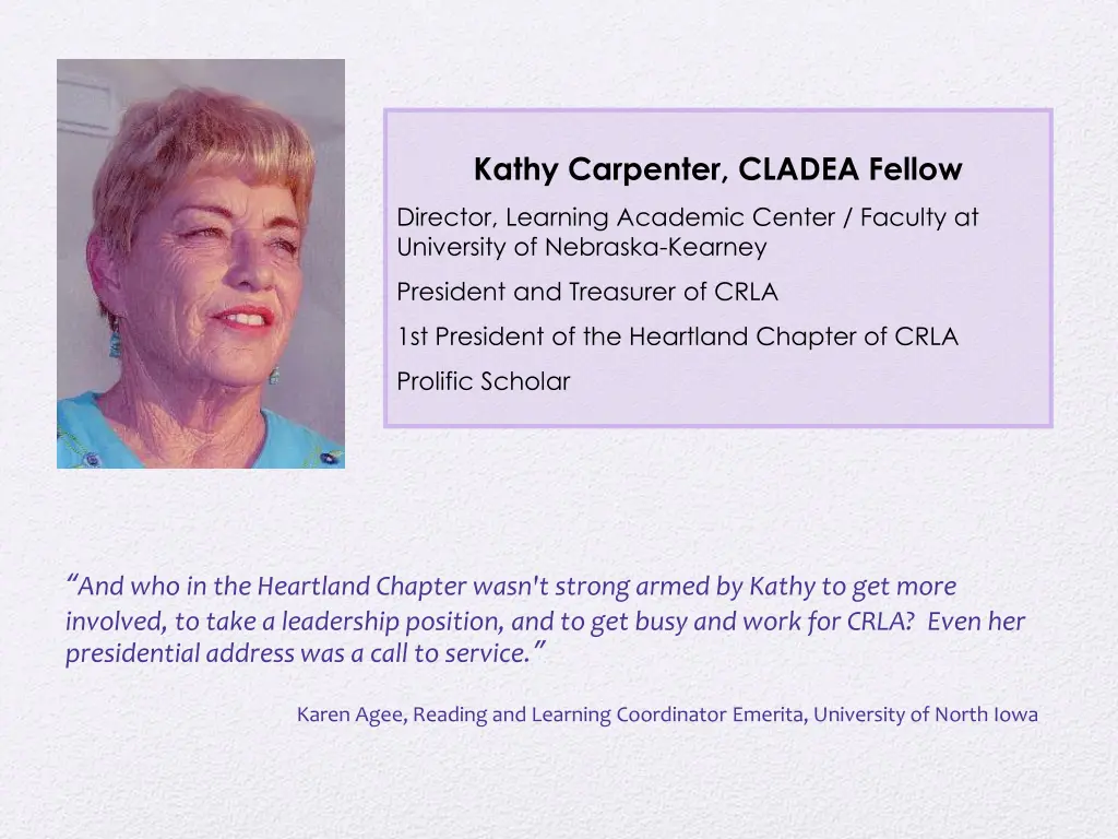 kathy carpenter cladea fellow