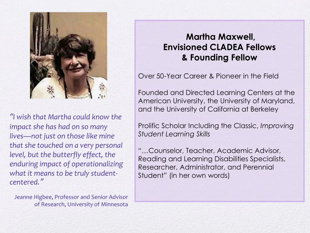 martha maxwell envisioned cladea fellows founding