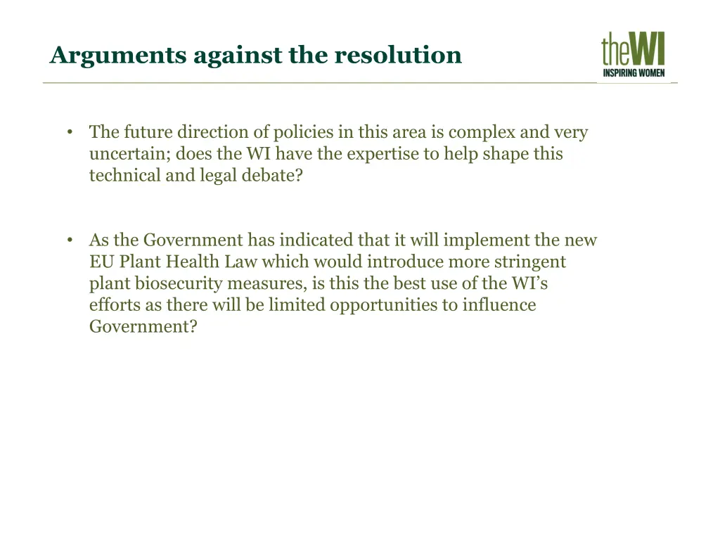 arguments against the resolution