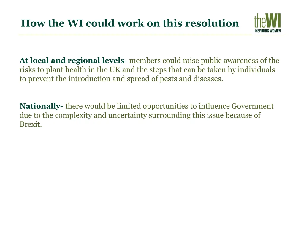 how the wi could work on this resolution
