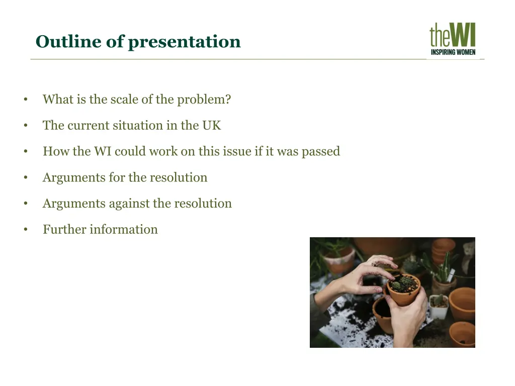 outline of presentation
