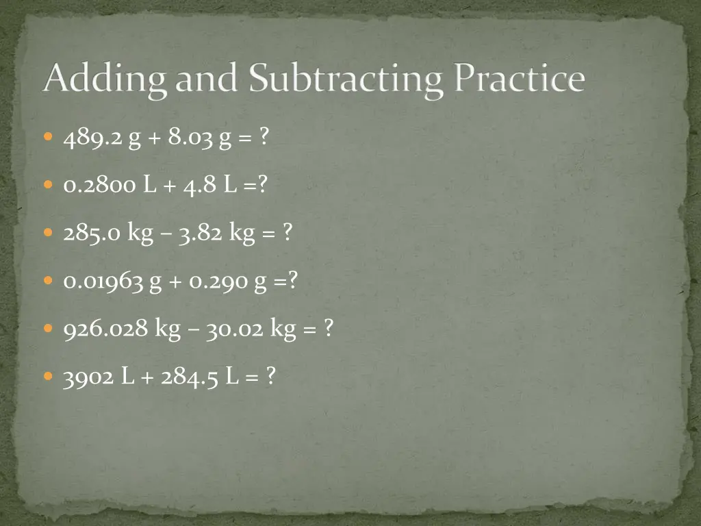 adding and subtracting practice