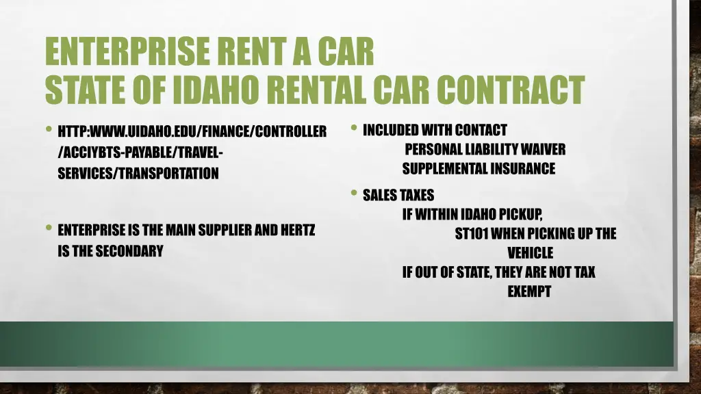 enterprise rent a car state of idaho rental
