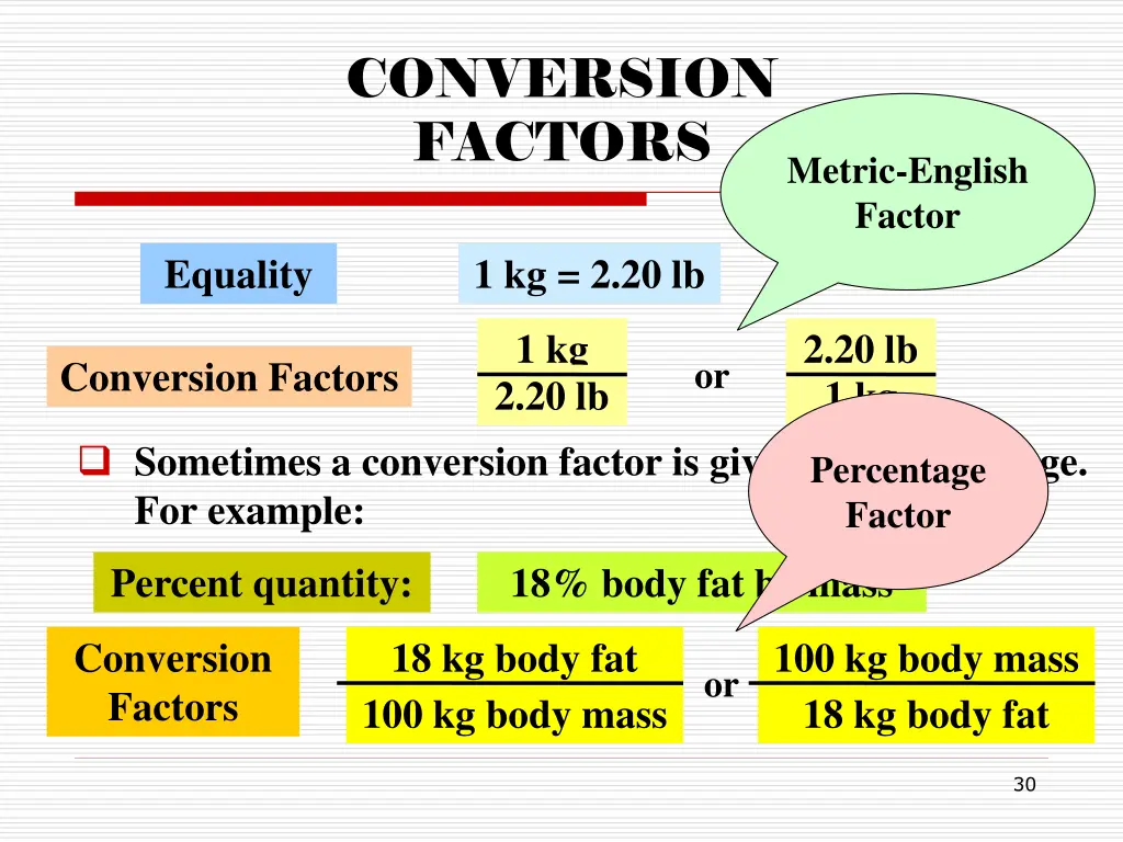 conversion factors 1