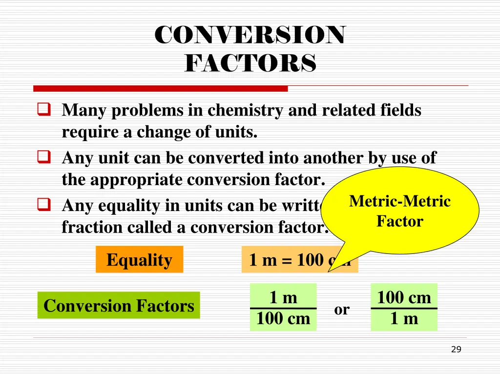 conversion factors