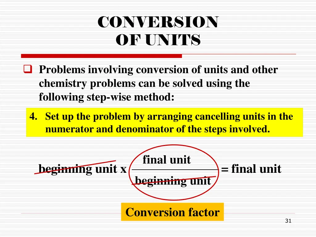 conversion of units
