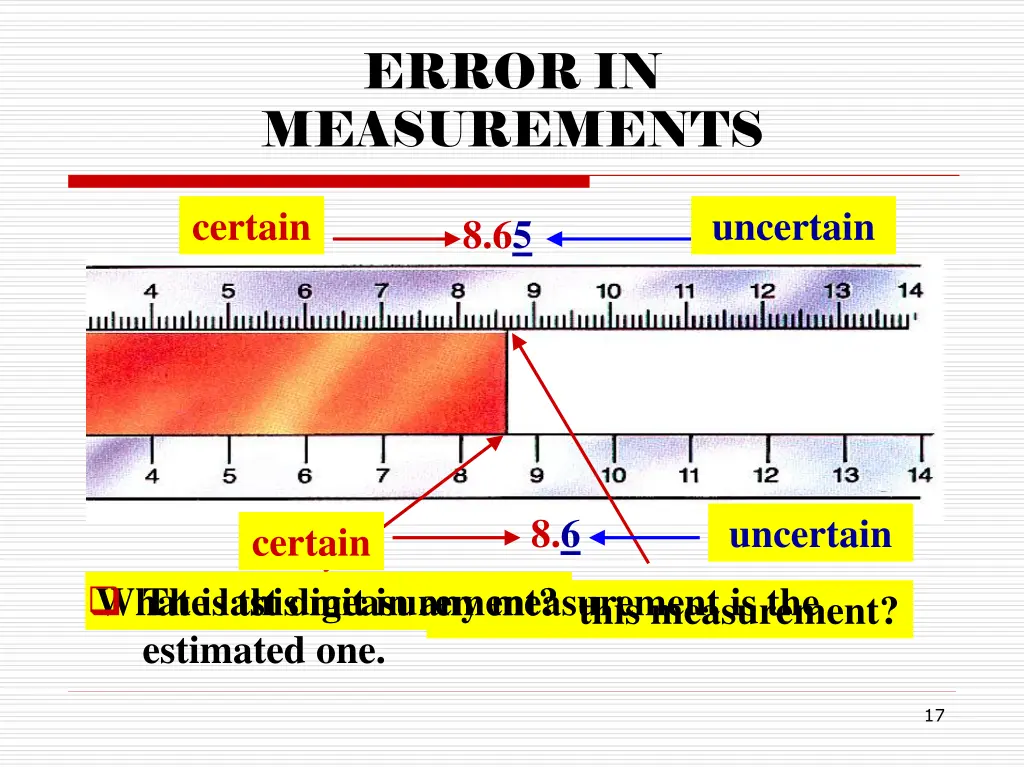 error in measurements 1
