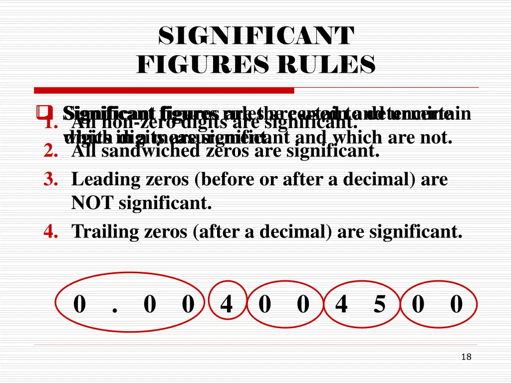 significant figures rules