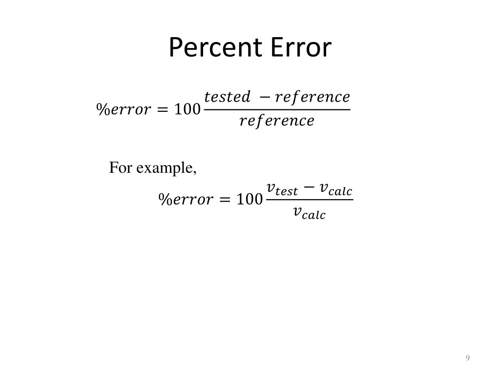 percent error