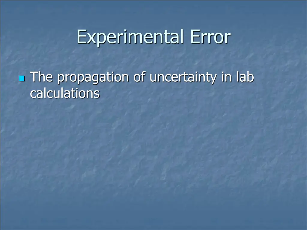experimental error
