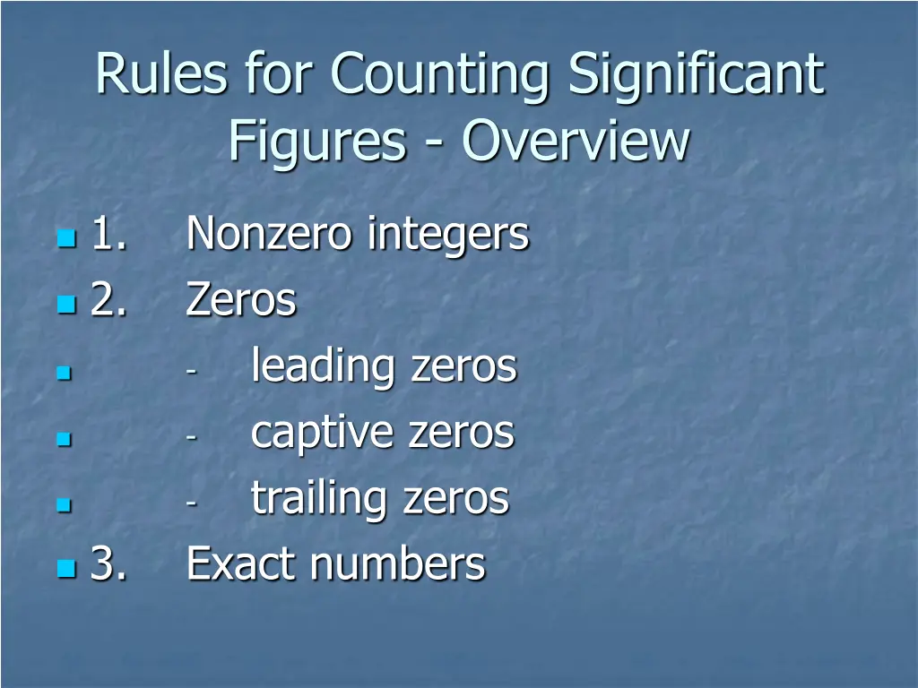 rules for counting significant figures overview
