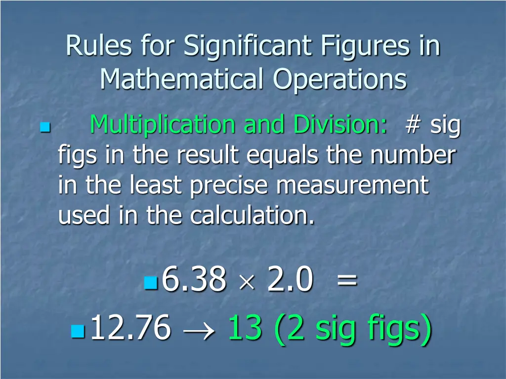 rules for significant figures in mathematical